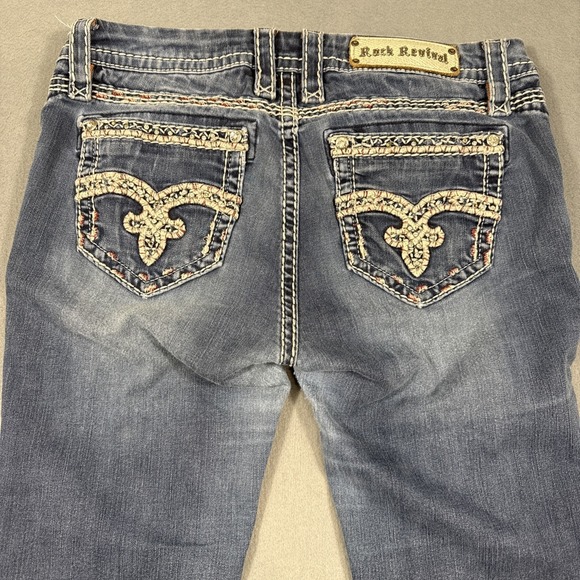 Rock Revival Denim - Rock Revival Jeans Women 31 /30 Boot Urban Red Stretch RHINESTONES THICK STITCH